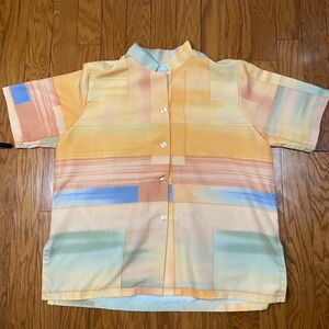 Colorful Geometric Button-Up Shirt